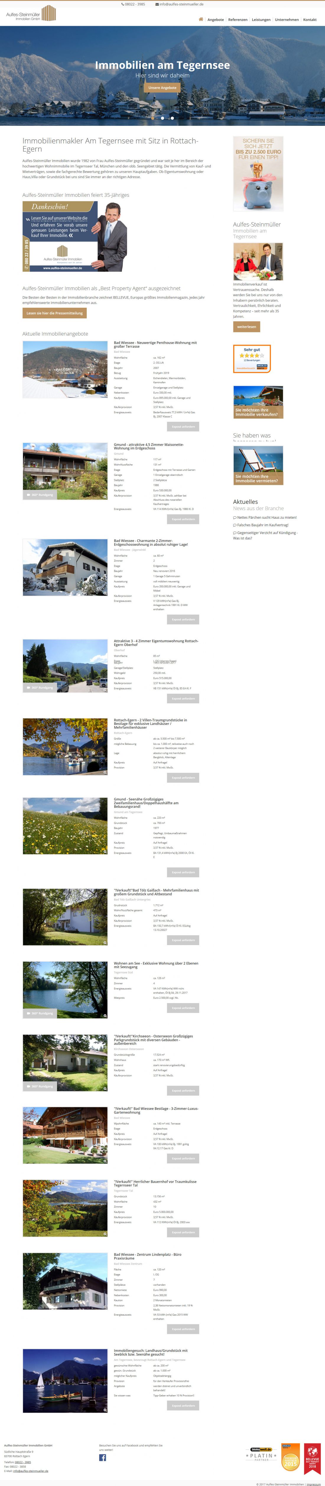 Screenshot Webseite Aulfes-Steinmüller Immobilien